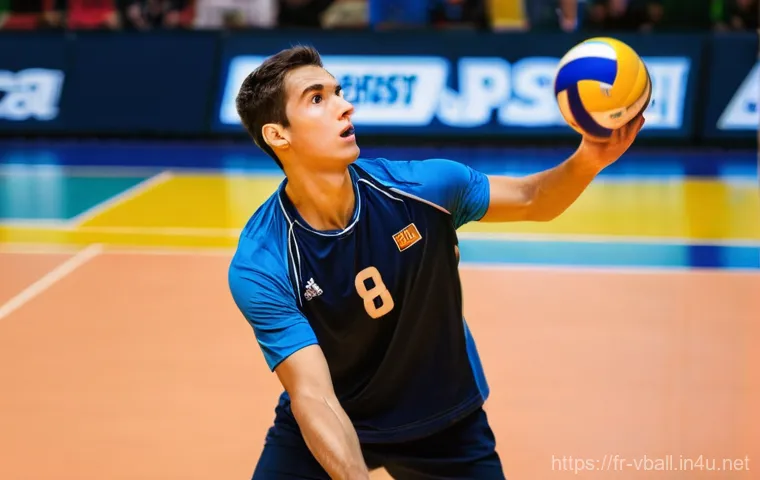 배구 포지션별 역할 분석 - **Prompt for a Setter (Le Passeur):**
    "A male volleyball setter, mid-game, intensely focused as ...