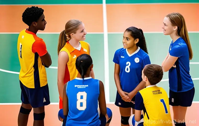 배구 규칙의 변화 역사 - **Prompt 2: Intense Net Play and Setter's Focus**
    "An intense moment during a competitive indoor...