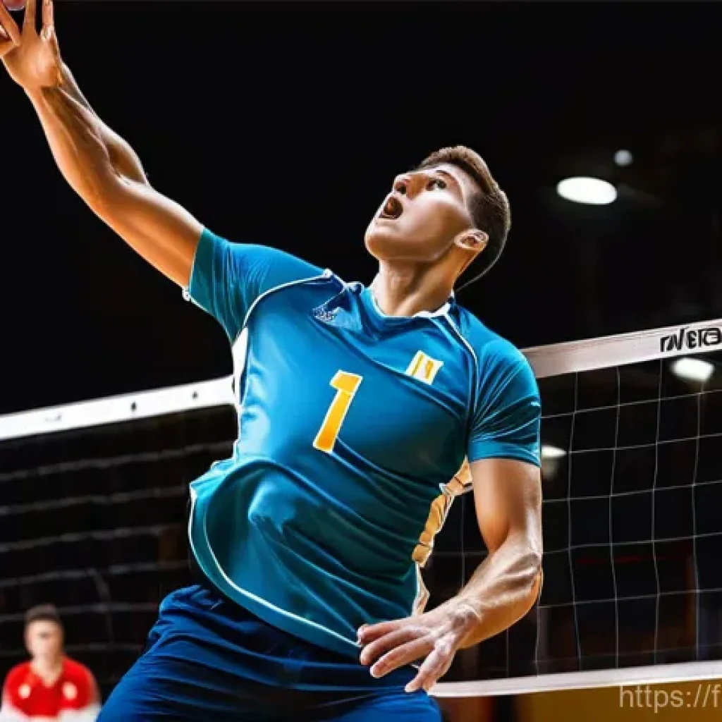 배구 트레이닝의 과학적 접근 - **Prompt 1: The Apex of Power and Precision**
    "A dynamic, high-angle action shot of a male volle...
