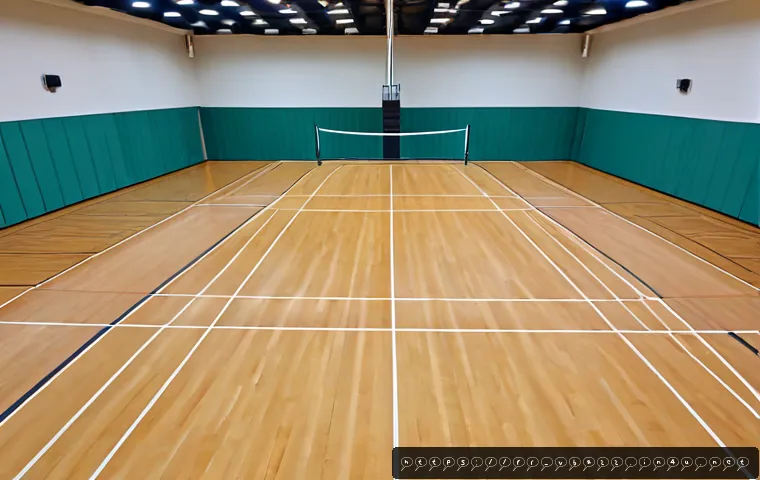 배구 경기에 적합한 장소 - Photorealistic indoor volleyball hall in a French municipal sports center, pristine regulation court...
